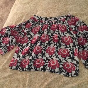 LOFT Off the shoulder floral blouse